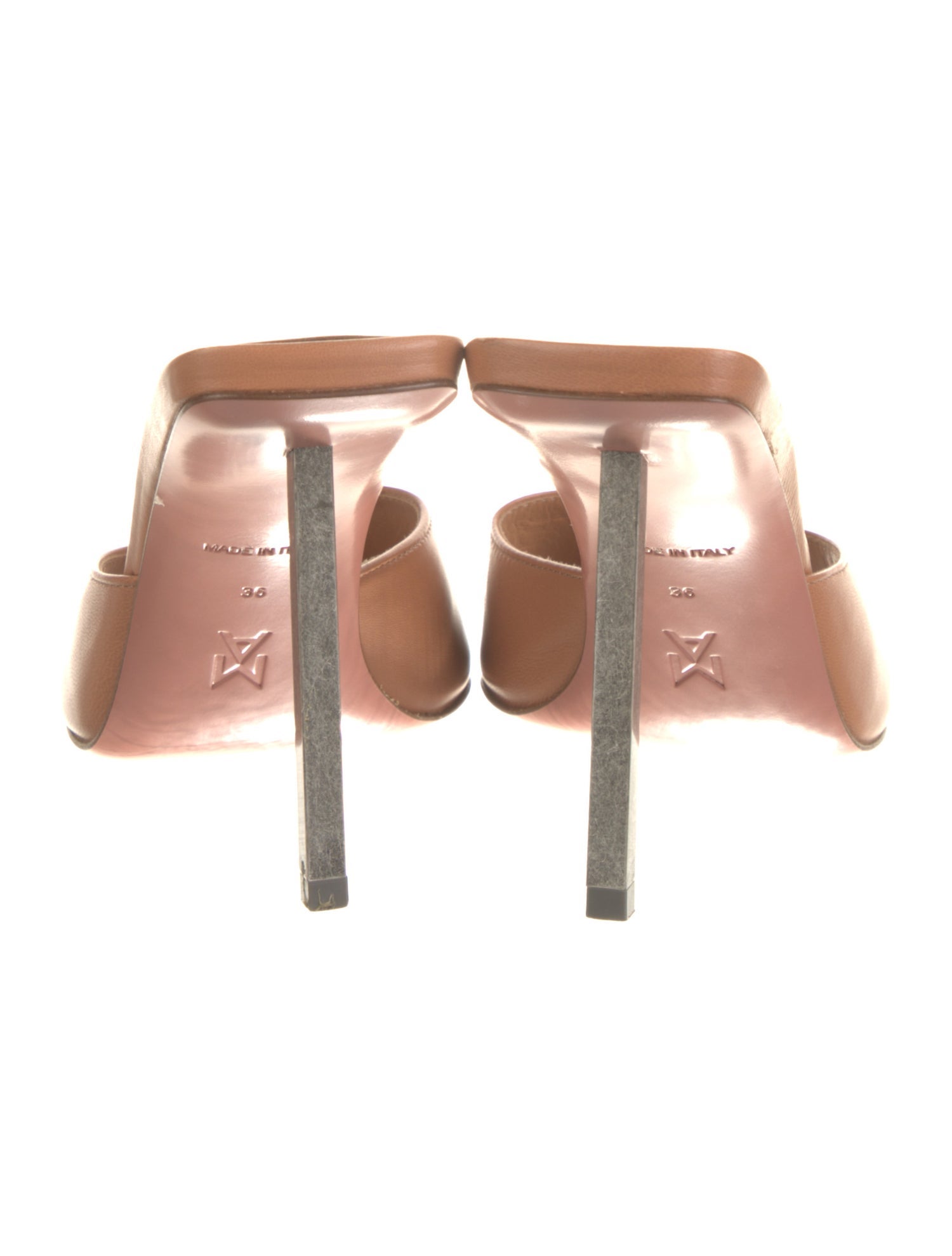 Amina Muaddi Leather Slides